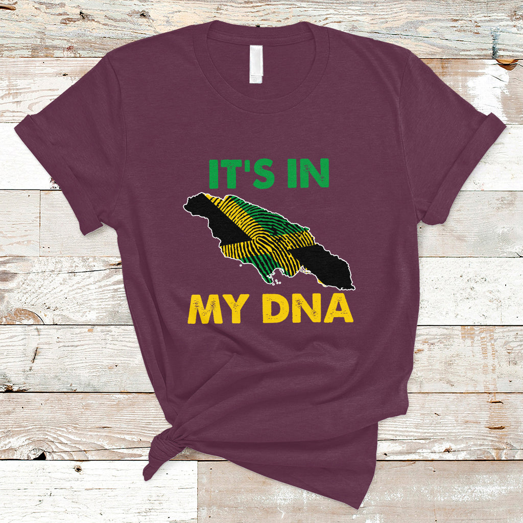 Jamaica T Shirt It's In My DNA Proud Jamaican Flag Map Jamaica Reggae - Wonder Print Shop