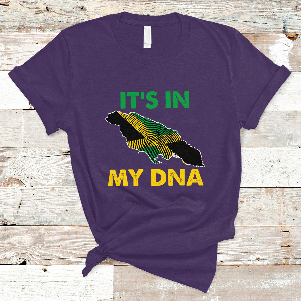 Jamaica T Shirt It's In My DNA Proud Jamaican Flag Map Jamaica Reggae - Wonder Print Shop