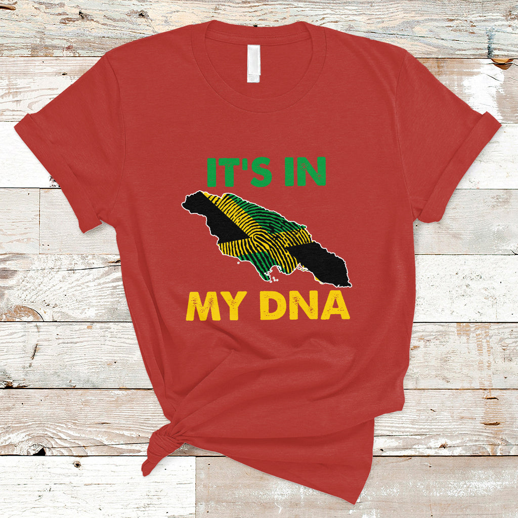 Jamaica T Shirt It's In My DNA Proud Jamaican Flag Map Jamaica Reggae - Wonder Print Shop