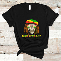Jamaica T Shirt Wah Gwaan Jamaican Skull Pride Jamaica Flag Reggae Vacation - Wonder Print Shop