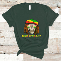 Jamaica T Shirt Wah Gwaan Jamaican Skull Pride Jamaica Flag Reggae Vacation - Wonder Print Shop