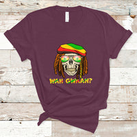 Jamaica T Shirt Wah Gwaan Jamaican Skull Pride Jamaica Flag Reggae Vacation - Wonder Print Shop