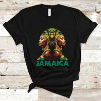 Jamaica T Shirt Jamaican Black Girls Melanin Queen Jamaica Flag Hair Womens - Wonder Print Shop