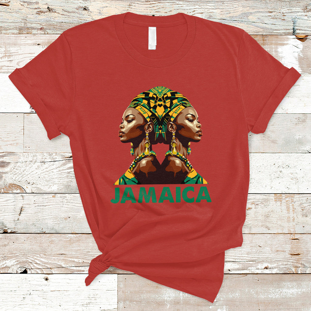 Jamaica T Shirt Jamaican Black Girls Melanin Queen Jamaica Flag Hair Womens - Wonder Print Shop