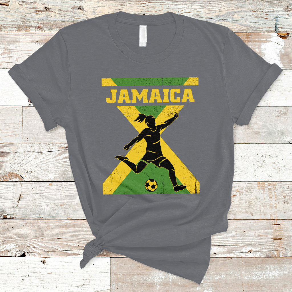 Jamaica Women Football T Shirt Jamaican Flag Girls Soccer Futbol Fan Lover - Wonder Print Shop