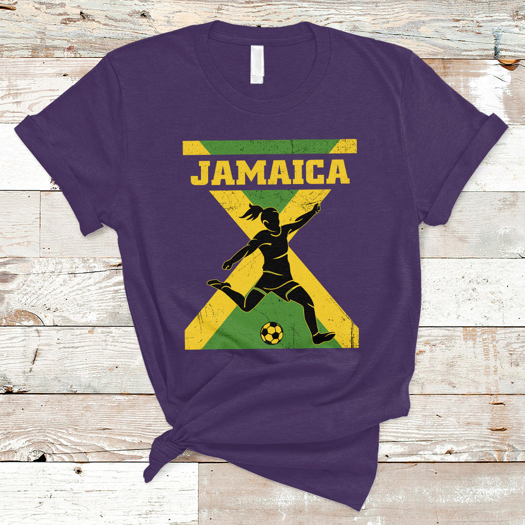Jamaica Women Football T Shirt Jamaican Flag Girls Soccer Futbol Fan Lover - Wonder Print Shop