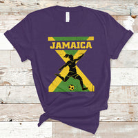 Jamaica Women Football T Shirt Jamaican Flag Girls Soccer Futbol Fan Lover - Wonder Print Shop