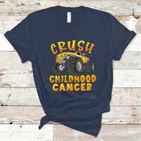 Childhood Cancer Awareness T Shirt Crush Childhood Cancer Monster Truck Gold Ribbon - Wonder Print Shop