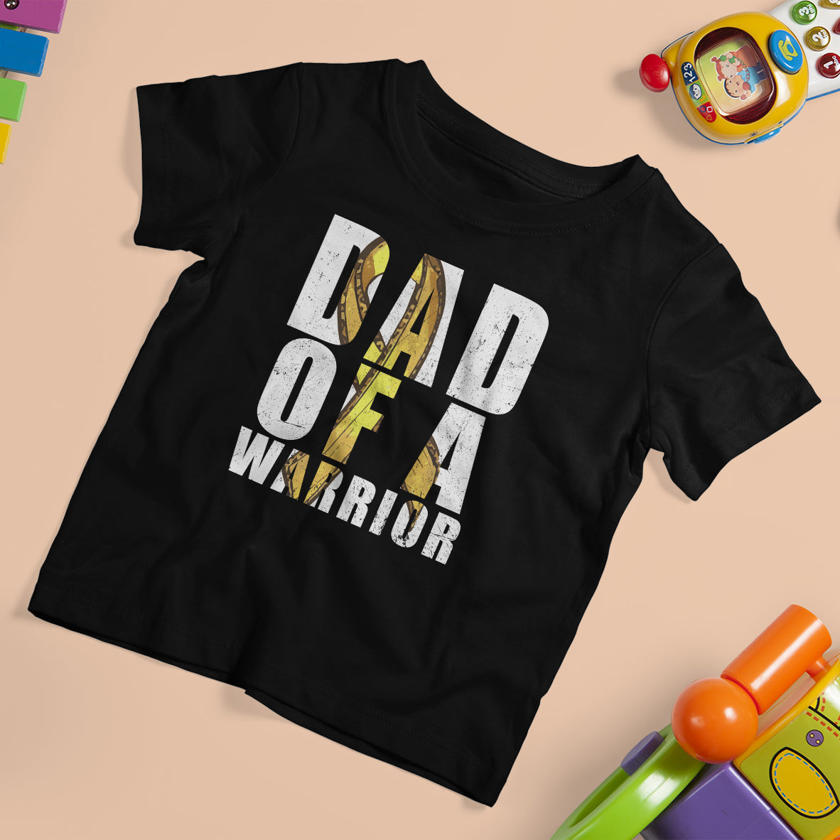 Childhood Cancer Awareness T Shirt For Kid In This Family Nobody Fights Alone Gold Ribbon Support Squad - Wonder Print Shop