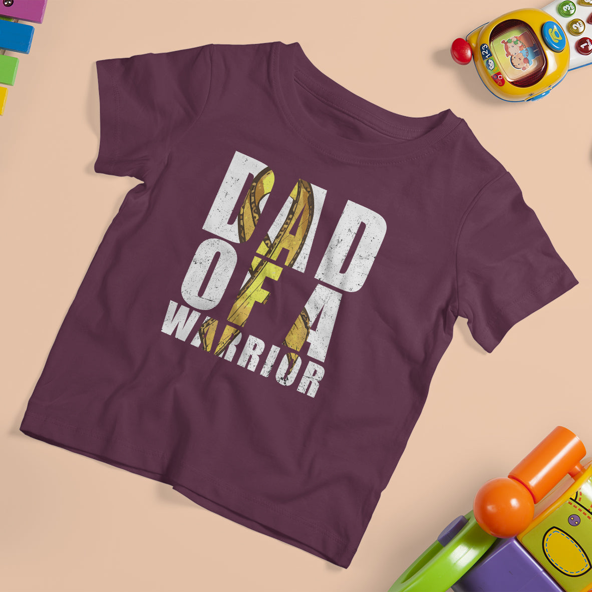 Childhood Cancer Awareness T Shirt For Kid In This Family Nobody Fights Alone Gold Ribbon Support Squad - Wonder Print Shop
