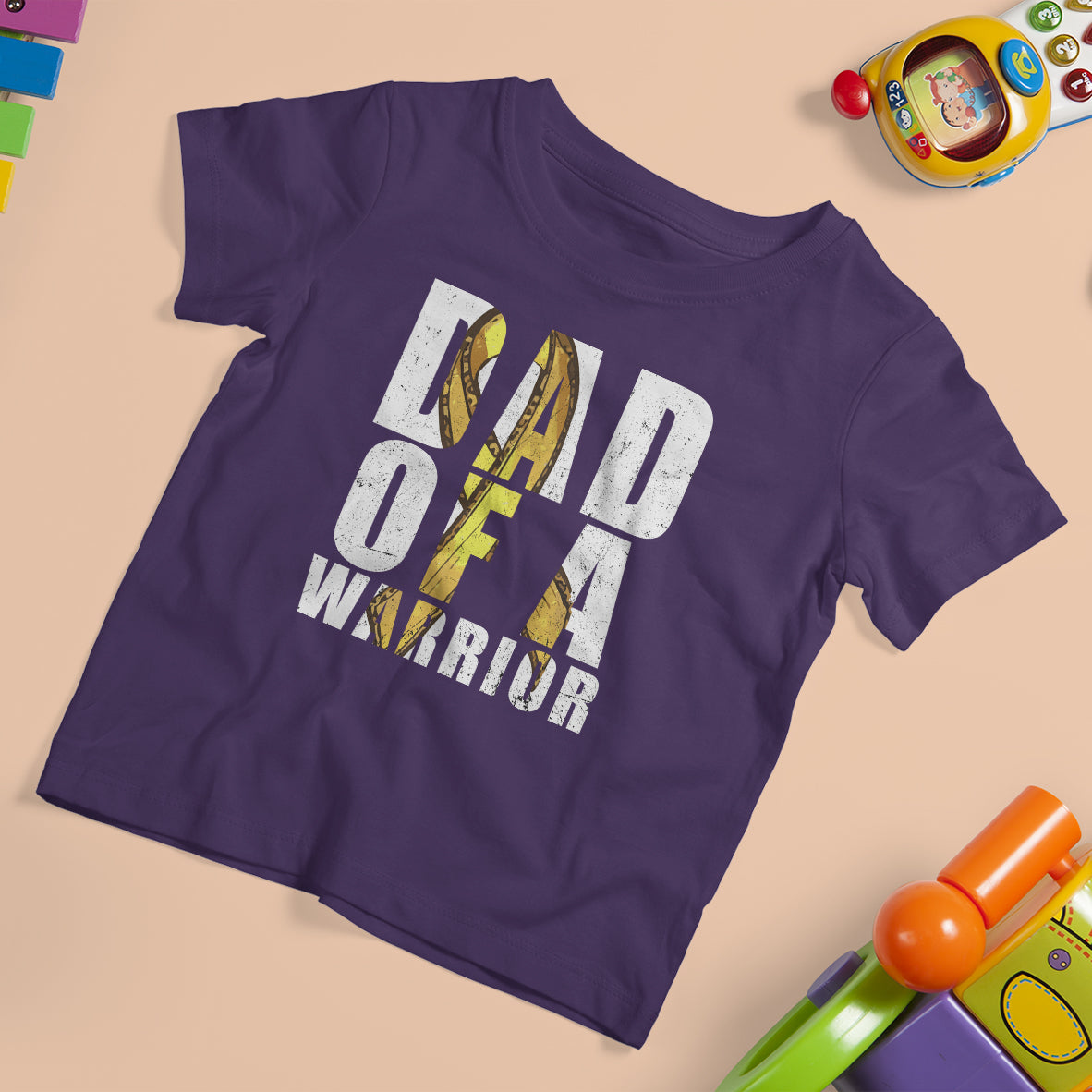 Childhood Cancer Awareness T Shirt For Kid In This Family Nobody Fights Alone Gold Ribbon Support Squad - Wonder Print Shop