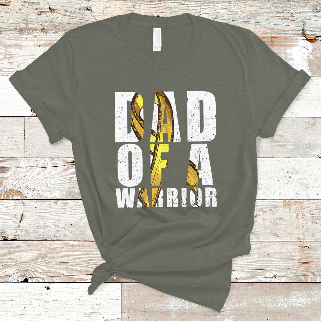 Childhood Cancer Awareness T Shirt In This Family Nobody Fights Alone Gold Ribbon Support Squad - Wonder Print Shop