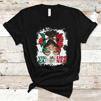 Mexican Independence Day T Shirt Viva Mexico Cabrone Messy Bun Latino Hispanic Mexican Flag - Wonder Print Shop