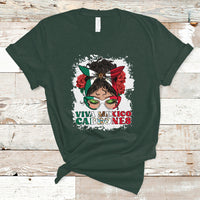 Mexican Independence Day T Shirt Viva Mexico Cabrone Messy Bun Latino Hispanic Mexican Flag - Wonder Print Shop