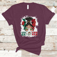 Mexican Independence Day T Shirt Viva Mexico Cabrone Messy Bun Latino Hispanic Mexican Flag - Wonder Print Shop