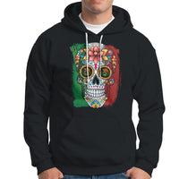 Sugar Skull Mexican Flag Hoodie Viva Mexico Hispanic Heritage Month - Wonder Print Shop