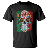 Sugar Skull Mexican Flag T Shirt Viva Mexico Hispanic Heritage Month - Wonder Print Shop