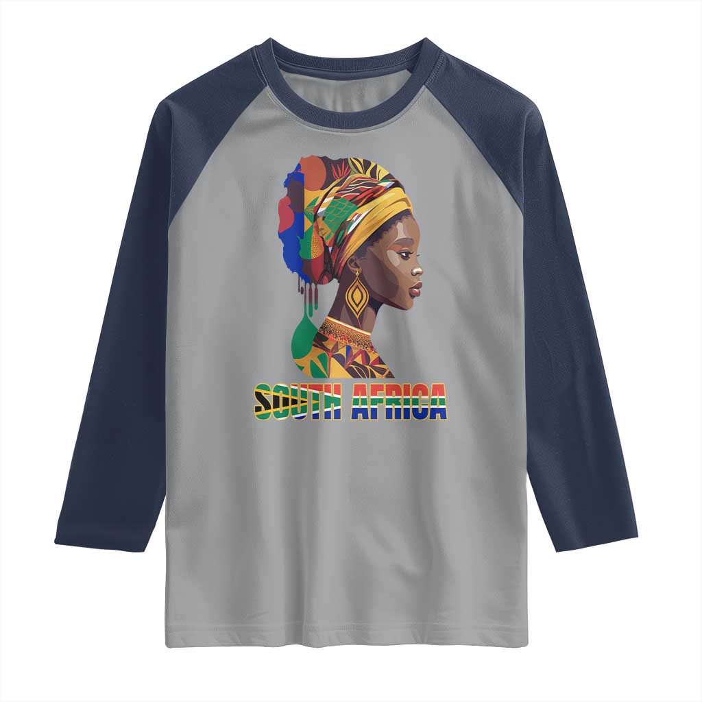 South Africa Pride Raglan Shirt Black African Woman