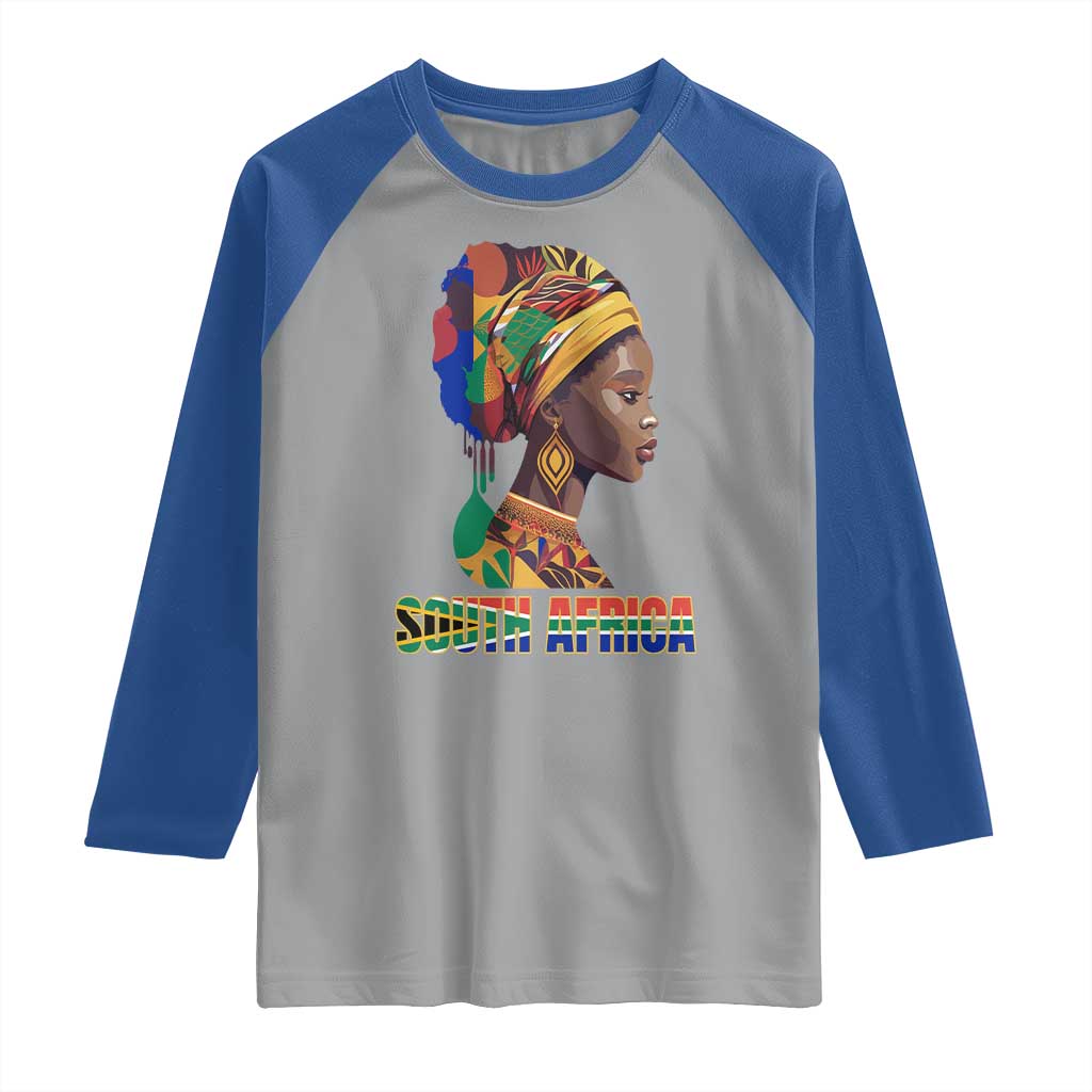 South Africa Pride Raglan Shirt Black African Woman