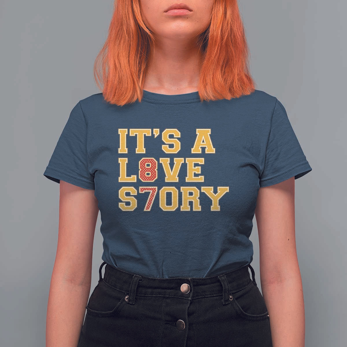 It’s a Love Story 87 T Shirt For Women Inspired Football Romance - Wonder Print Shop