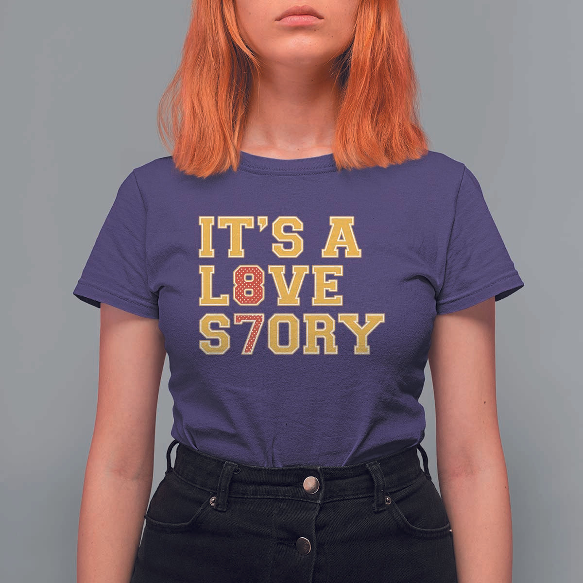 It’s a Love Story 87 T Shirt For Women Inspired Football Romance - Wonder Print Shop