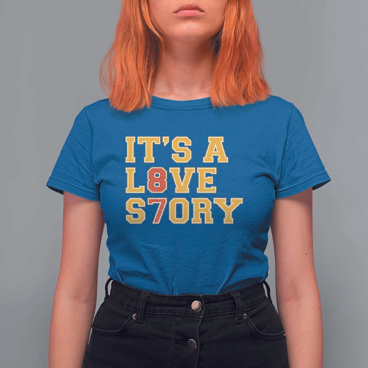 It’s a Love Story 87 T Shirt For Women Inspired Football Romance - Wonder Print Shop
