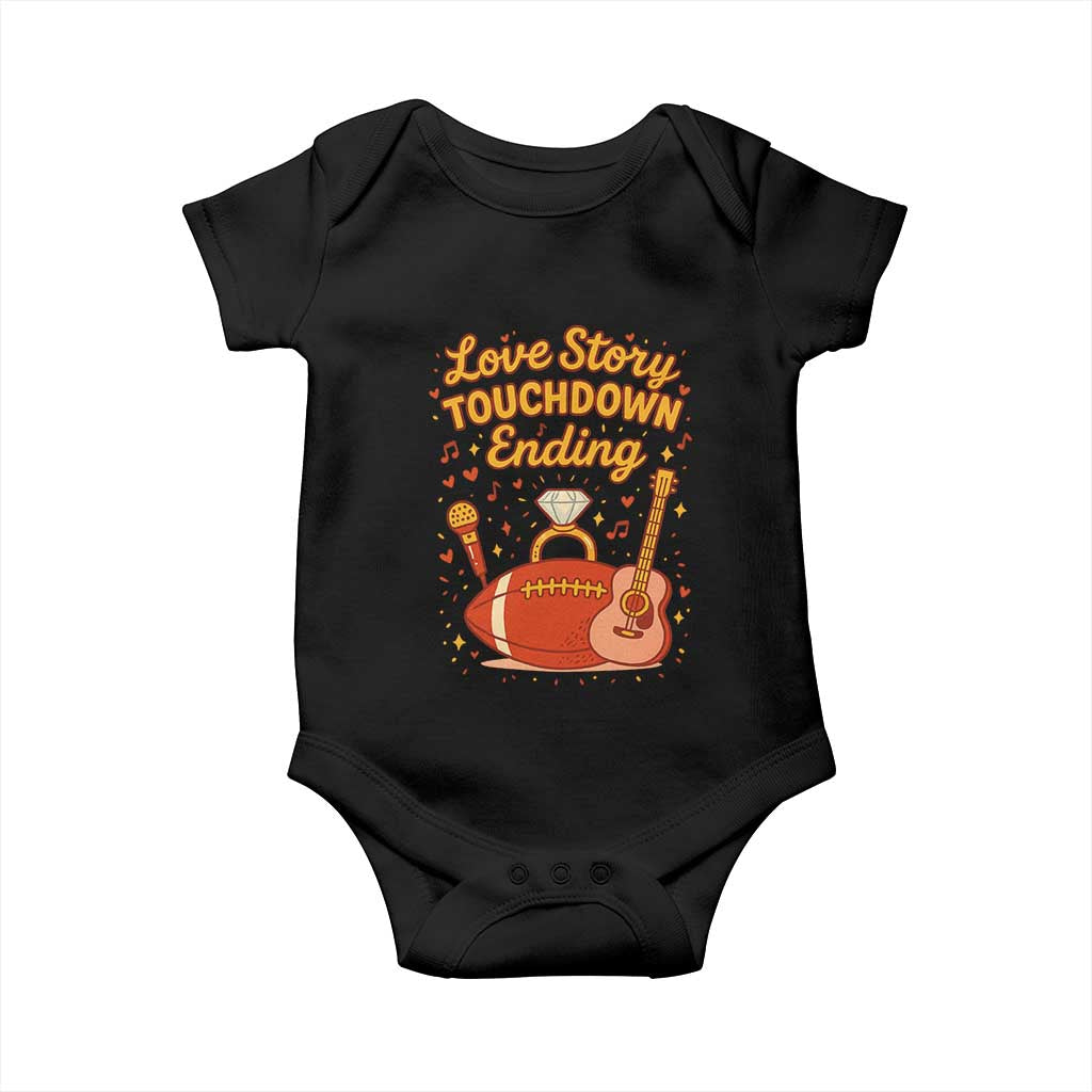 Love Story Touchdown Ending Baby Onesie Football And Music Engagement - Wonder Print Shop