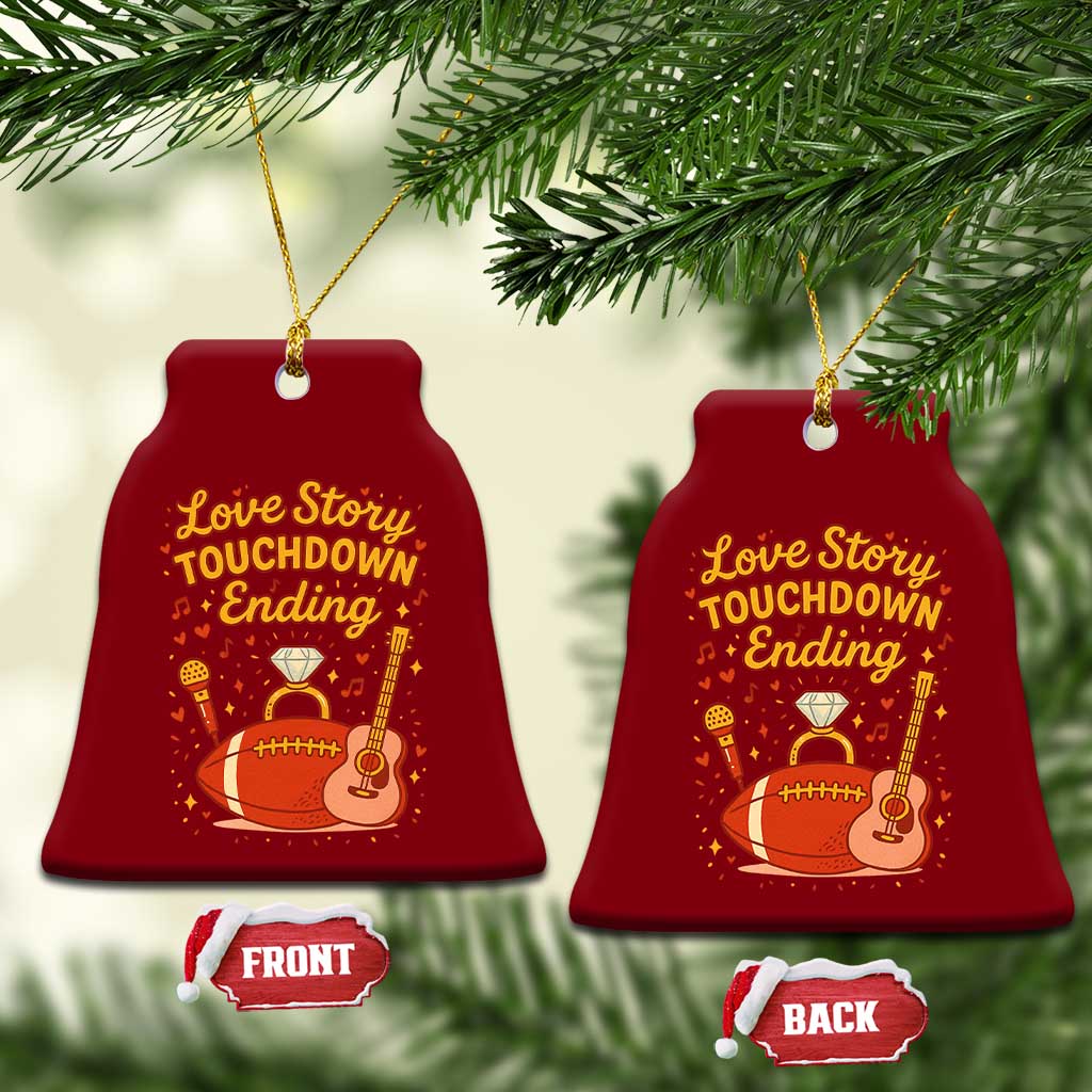 Love Story Touchdown Ending Ceramic Ornament Football And Music Engagement - Wonder Print Shop