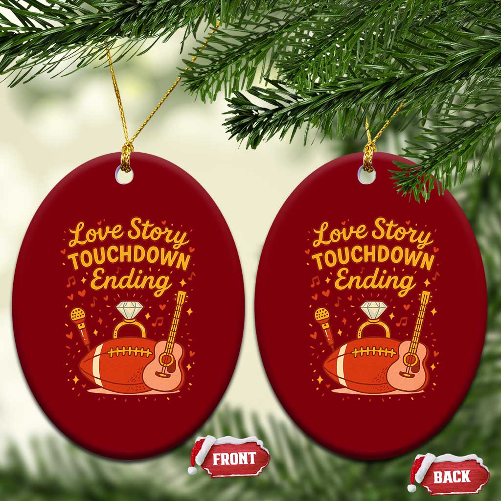 Love Story Touchdown Ending Ceramic Ornament Football And Music Engagement - Wonder Print Shop