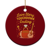 Love Story Touchdown Ending Ceramic Ornament Football And Music Engagement - Wonder Print Shop