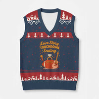 Love Story Touchdown Ending V-Neck Knit Sweater Vest Football And Music Engagement - Wonder Print Shop