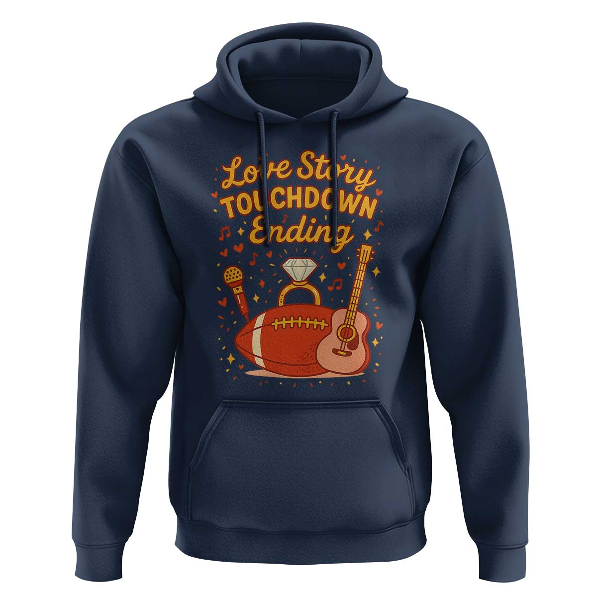 Love Story Touchdown Ending Hoodie Football And Music Engagement - Wonder Print Shop