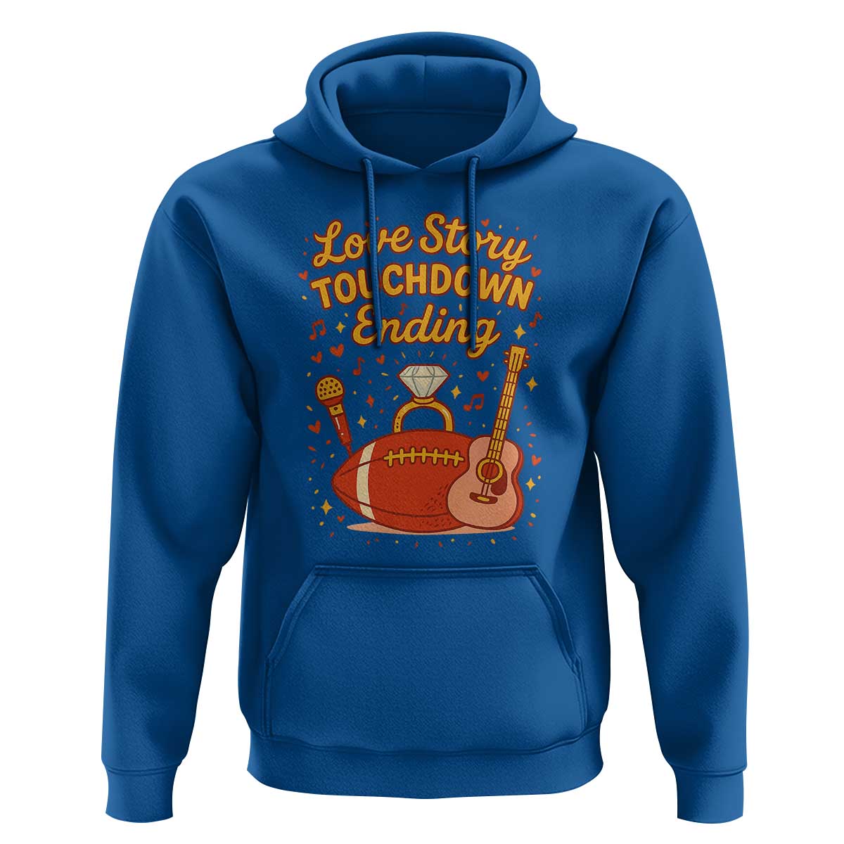 Love Story Touchdown Ending Hoodie Football And Music Engagement - Wonder Print Shop
