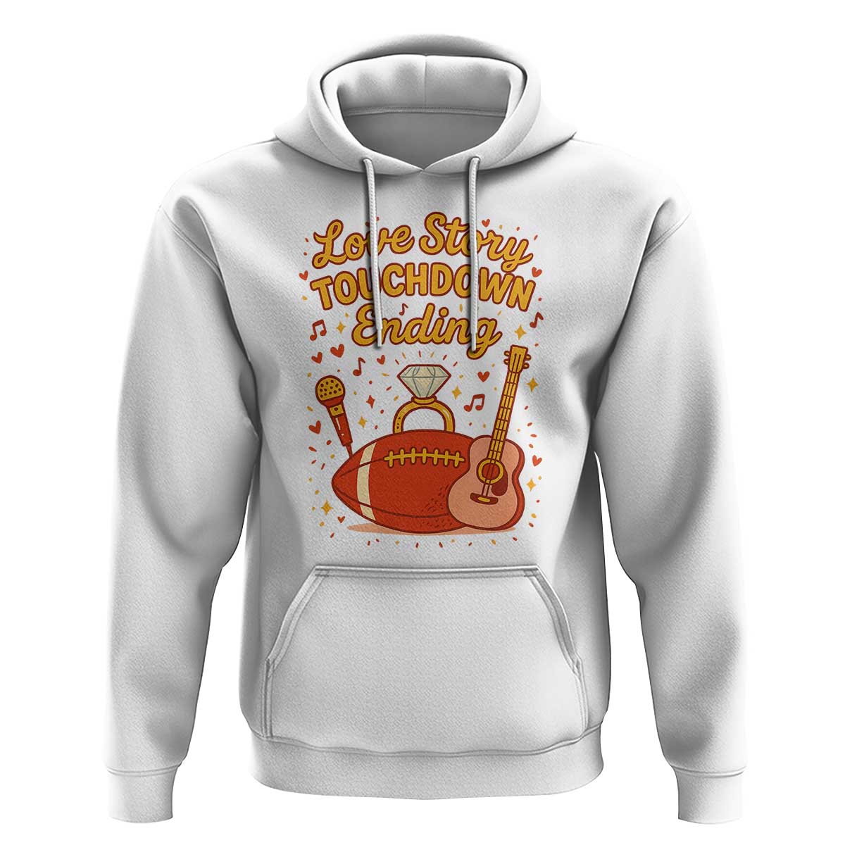 Love Story Touchdown Ending Hoodie Football And Music Engagement - Wonder Print Shop