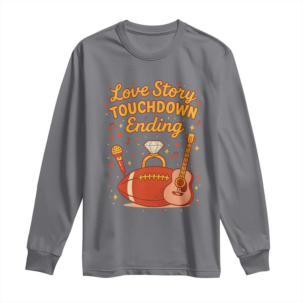 Love Story Touchdown Ending Long Sleeve Shirt Football And Music Engagement - Wonder Print Shop