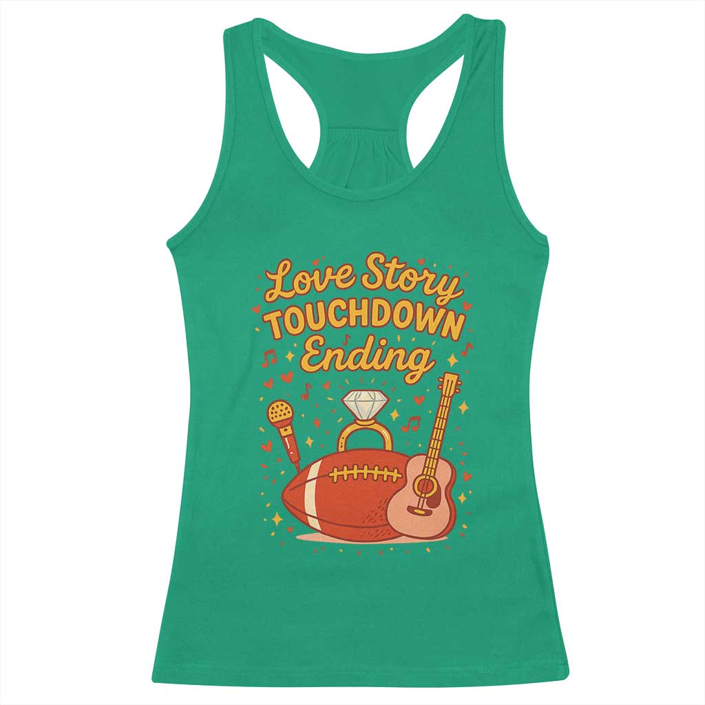 Love Story Touchdown Ending Racerback Tank Top Football And Music Engagement - Wonder Print Shop