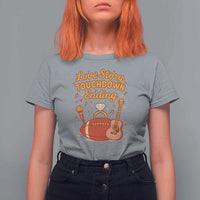 Love Story Touchdown Ending T Shirt For Women Football And Music Engagement - Wonder Print Shop