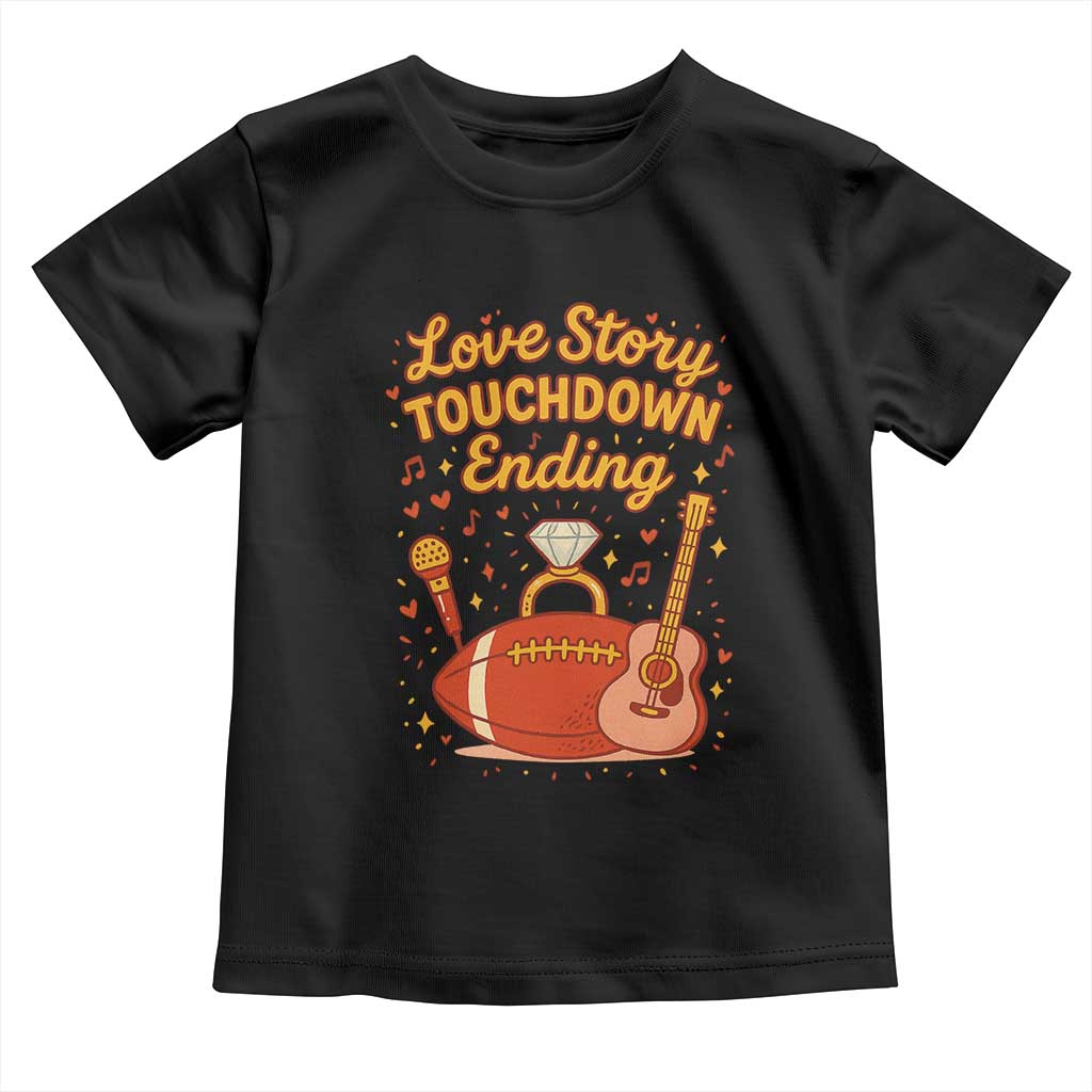 Love Story Touchdown Ending Toddler T Shirt Football And Music Engagement - Wonder Print Shop