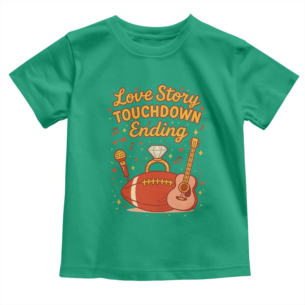 Love Story Touchdown Ending Toddler T Shirt Football And Music Engagement - Wonder Print Shop
