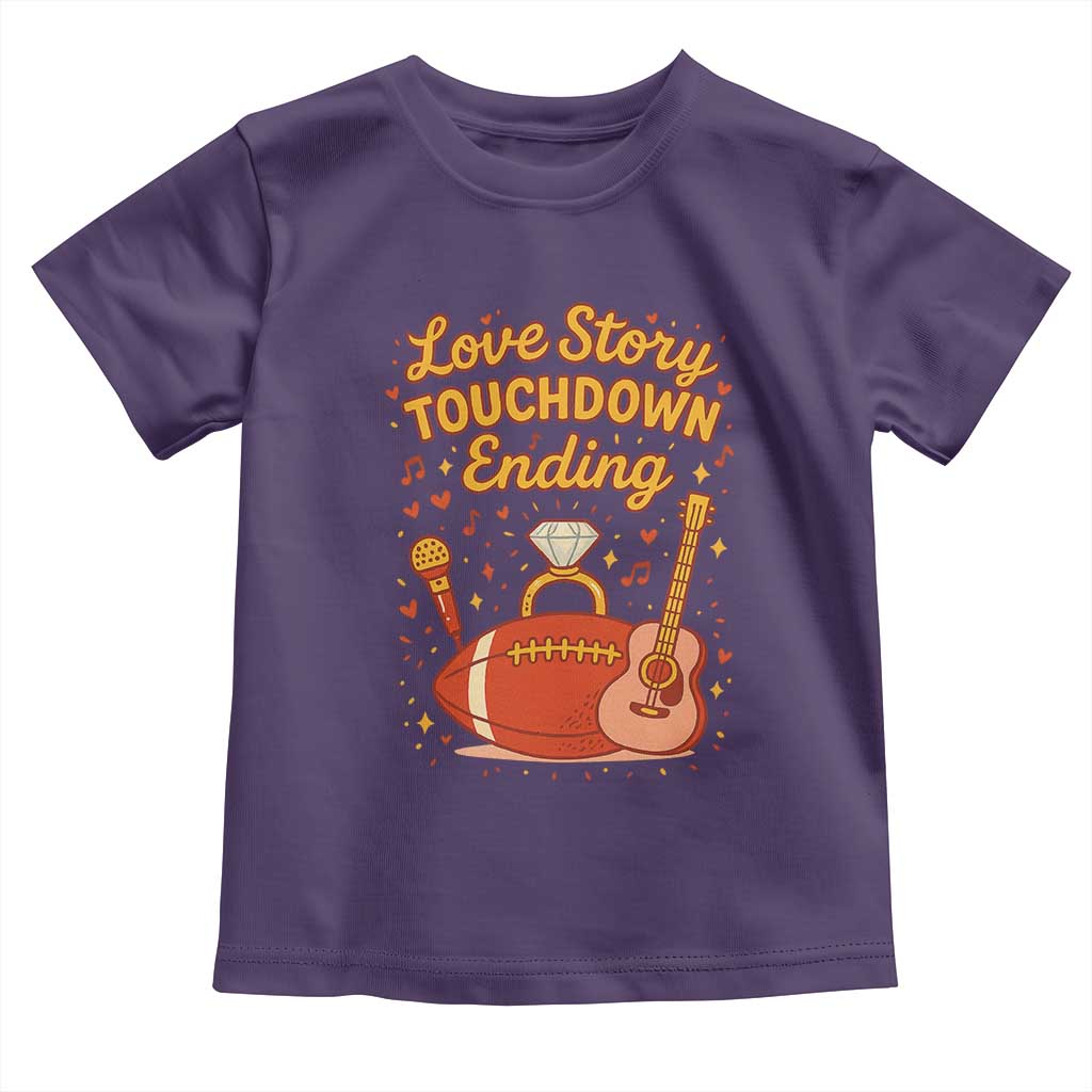 Love Story Touchdown Ending Toddler T Shirt Football And Music Engagement - Wonder Print Shop