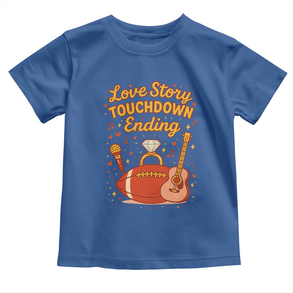 Love Story Touchdown Ending Toddler T Shirt Football And Music Engagement - Wonder Print Shop