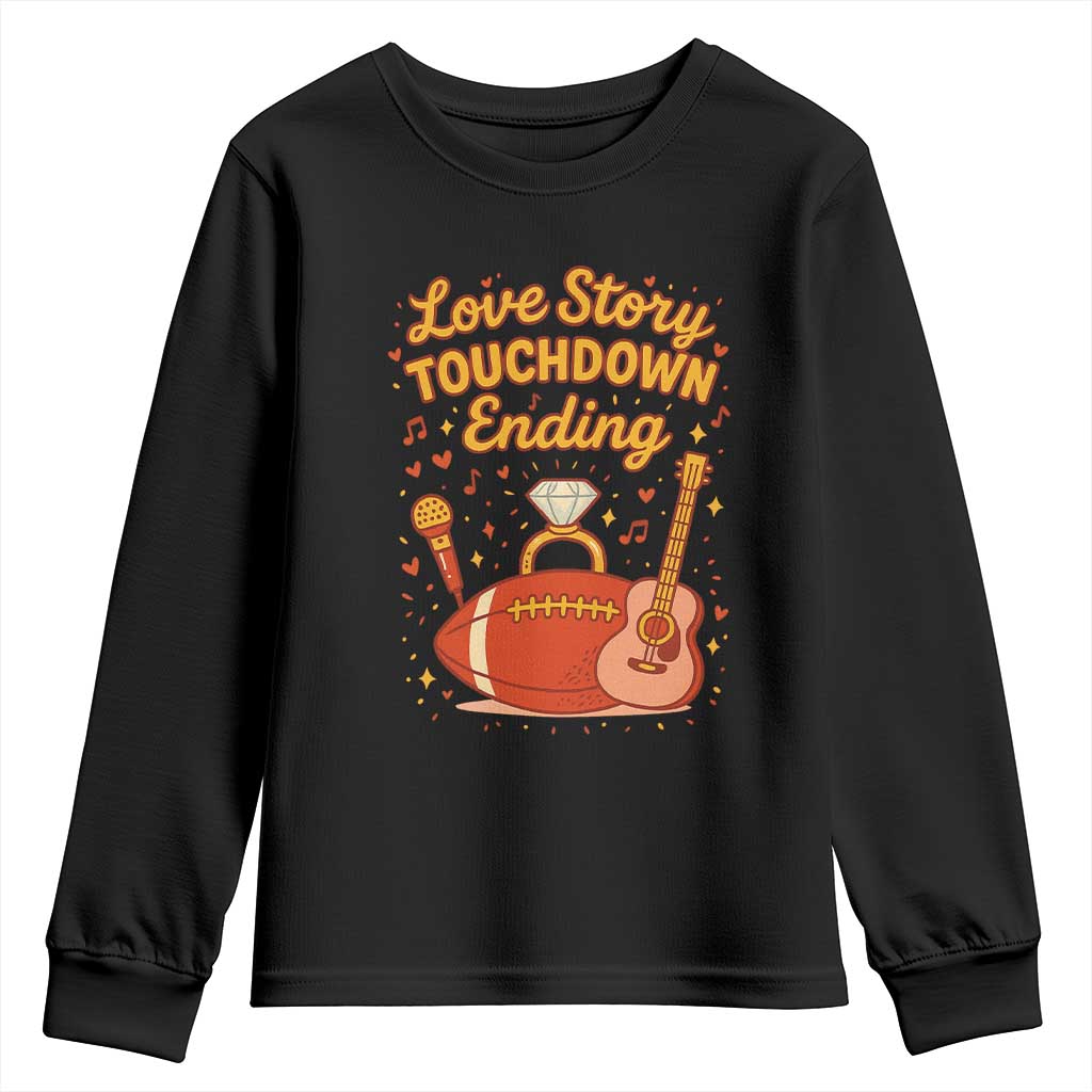 Love Story Touchdown Ending Youth Sweatshirt Football And Music Engagement - Wonder Print Shop