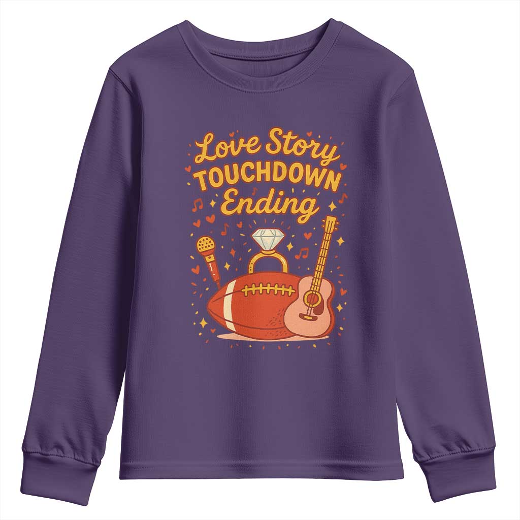 Love Story Touchdown Ending Youth Sweatshirt Football And Music Engagement - Wonder Print Shop