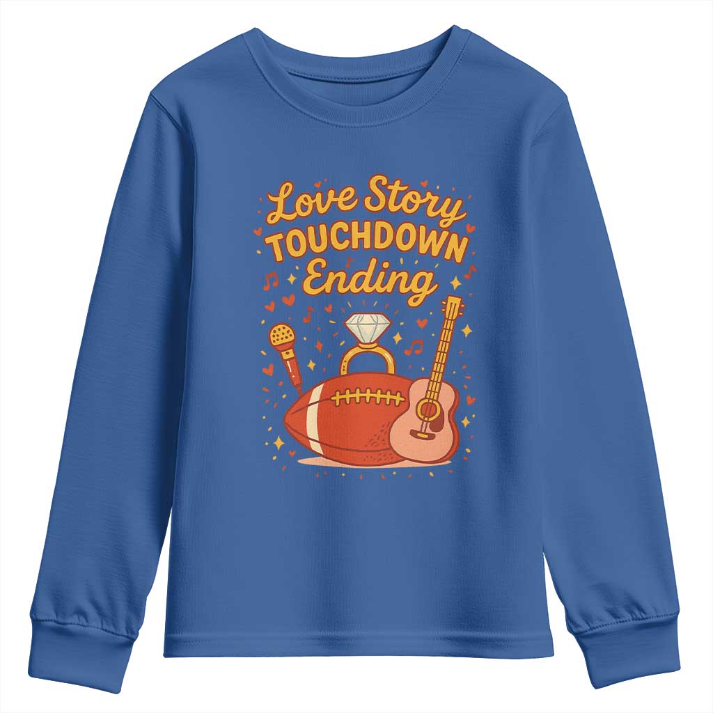 Love Story Touchdown Ending Youth Sweatshirt Football And Music Engagement - Wonder Print Shop