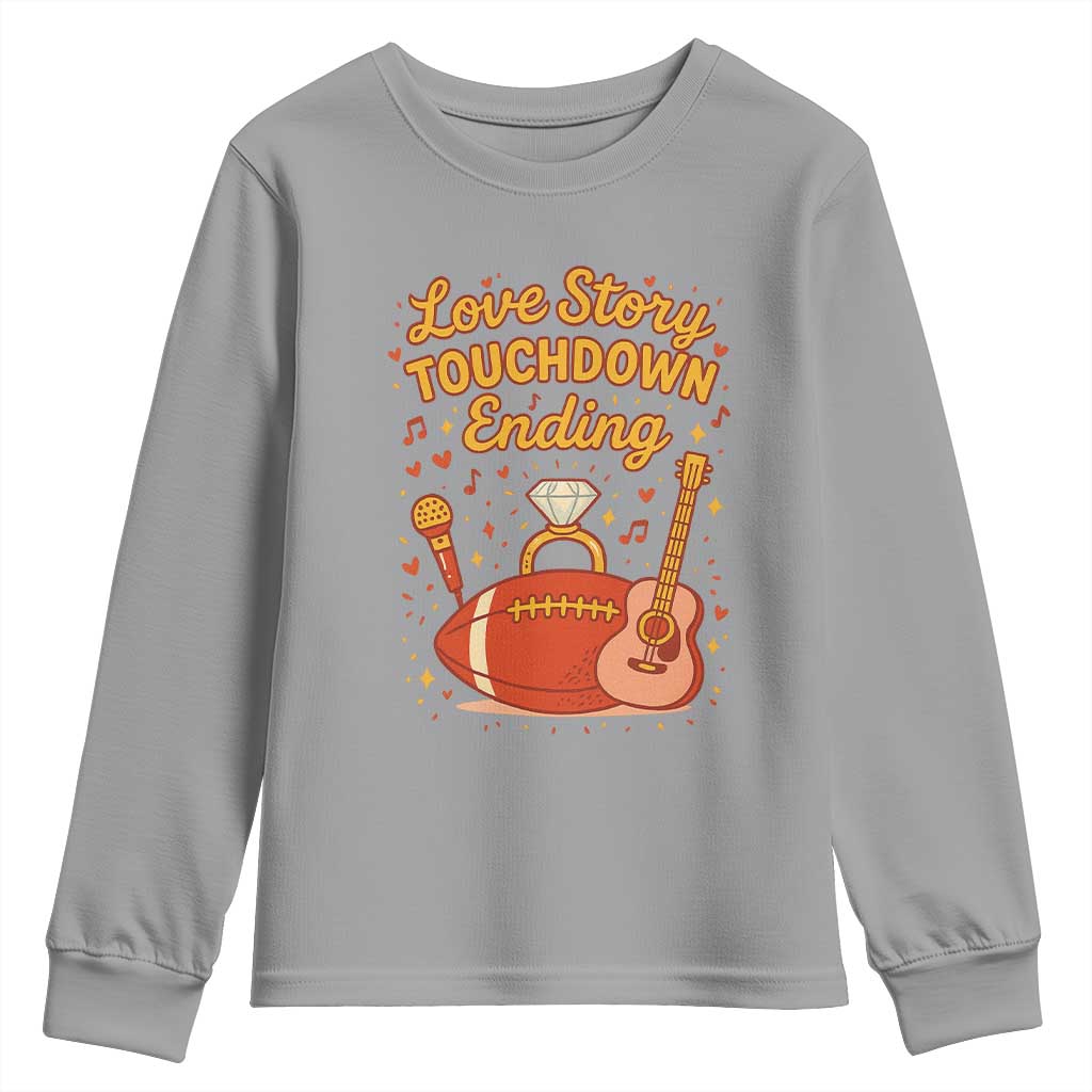 Love Story Touchdown Ending Youth Sweatshirt Football And Music Engagement - Wonder Print Shop