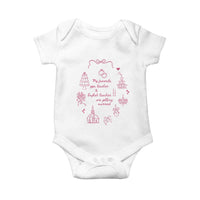 My Favorite Gym Teacher and English Teacher Are Getting Married Baby Onesie Retro Coquette Bow Wedding Love Story - Wonder Print Shop