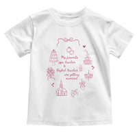 My Favorite Gym Teacher and English Teacher Are Getting Married Toddler T Shirt Retro Coquette Bow Wedding Love Story - Wonder Print Shop
