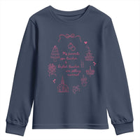 My Favorite Gym Teacher and English Teacher Are Getting Married Youth Sweatshirt Retro Coquette Bow Wedding Love Story - Wonder Print Shop