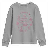 My Favorite Gym Teacher and English Teacher Are Getting Married Youth Sweatshirt Retro Coquette Bow Wedding Love Story - Wonder Print Shop