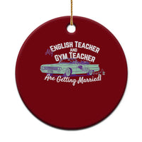 My English Teacher and Gym Teacher Are Getting Married Ceramic Ornament Vintage Car Wedding Getaway - Wonder Print Shop